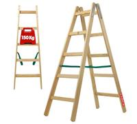 KADAX échelle "Salo", échelle en bois, échelle double jusqu'à 150 kg, 152 cm, 5 marches