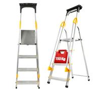 KADAX Échelle en Aluminium avec Une Capacité de Charge de 150 kg, Escabeau avec Conception Robuste pour Travaux Domestiques et Professionnels (4 Marches)