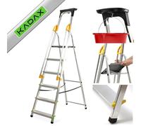 KADAX Échelle en Aluminium avec Une Capacité de Charge de 150 kg, Escabeau avec Conception Robuste pour Travaux Domestiques et Professionnels (6 Marches)