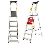 KADAX échelle en aluminium, "Bykle", 183 cm, échelle avec main courante, 6 marches