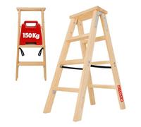KADAX Echelle de peintre en bois, télescopique, 2x4 marches, pliable, double face