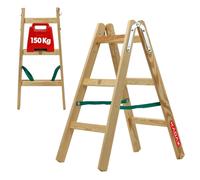KADAX échelle "Salo", échelle en bois, échelle double jusqu'à 150 kg, 95 cm, 3 marches
