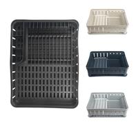 KADAX Égouttoir à vaisselle rectangulaire avec porte-couverts, égouttoir à vaisselle avec bac d'égouttement, égouttoir pour cuisine, noir