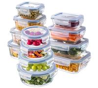 KADAX Ensemble de Boîtes en Verre avec Clips de Fermeture pour Conservation Alimentaire, Récipients Transparent avec Couvercles Hermétiques (Lot de 12)