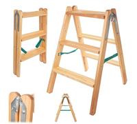 KADAX Escabeau en Bois à 3 marches, échelle Pliante, escabeau Pliant pour la Maison, échelle d’appoint, escabeau de Peintre, échelle Domestique