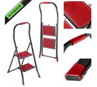 KADAX Escabeau Pliable avec Main Courante, Échelle à Structure Robuste et Sécurisée pour Un Accès Facile et Confortable aux Hauteurs (2 Marches)