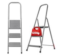 KADAX Escabeau en acier avec plate-forme, 3 marches, 125 kg