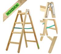 KADAX Escabeau Pliable en Bois, Échelle à Structure Robuste et Sécurisée, Conçue pour Un Accès Facile et Confortable aux Hauteurs (4 Marches)
