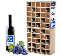 KADAX Étagère en bois pour vin - Grande étagère à bouteilles - Support rustique - Armoire à vin stable