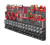 KADAX Étagère murale à outils, 156 x 78 cm, étagère murale d'atelier, étagère d'atelier pour garage, ensemble mural à outils, système de stockage avec bacs de stockage à vue, plaques murales