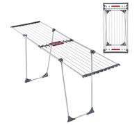 KADAX Étendoir a Linge 20 metres, Support de Sechage sur Pieds, Sechoir Pliable pour Maximiser l'espace de Sechage (Gris)