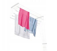 KADAX Etendoir a Linge au Plafond avec Tiges en Acier, Pratique Systeme de Sechage (Blanc, 5 x 100 cm)