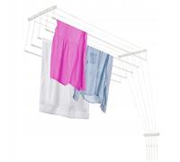 KADAX Etendoir a Linge au Plafond avec Tiges en Acier, Pratique Systeme de Sechage (Blanc, 5 x 180 cm)