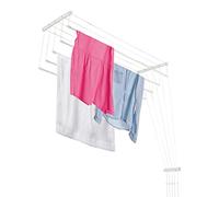 KADAX Etendoir a Linge au Plafond avec Tiges en Acier, Pratique Systeme de Sechage Suspended pour Maximiser l'espace Interieur (Blanc, 5 x 130 cm)