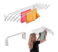 KADAX Étendoir à linge pliable pour buanderie, surface de séchage de 8 m, séchoir à linge peu encombrant en métal, mur en accordéon extensible, cintre pour intérieur (60 cm)