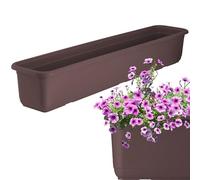 KADAX Evron Jardinière 80 cm, Marron - Jardinière de balcon en plastique de qualité supérieure, Bac à plantes pour intérieur et extérieur, pot de fleurs pour balcon, terrasse, rebord de fenêtre