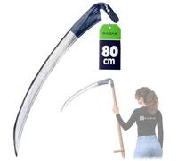 KADAX Faucille de jardin en métal, faucille, faucille pliante, faucille pour plantes sauvages, faux, faucille de jardin, faucille à herbe, faucille à feuilles, faucille à main, petite faucille (80 cm)