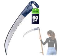 KADAX Faucille de jardin en métal, faucille, faucille pliante, faucille pour plantes sauvages, faux, faucille de jardin, faucille à herbe, faucille à feuilles, faucille à main, petite faucille (60 cm)