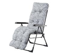 KADAX Fauteuil de jardin avec dossier réglable, chaise de relaxation en acier revêtu par pulvérisation, fauteuil pliant avec capacité de charge jusqu'à 110 kg, chaise longue de jardin avec coussin