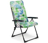 KADAX Fauteuil de Jardin avec Dossier réglable, Chaise de Relaxation en Acier revêtu par pulvérisation, Chaise Pliante avec capacité de Charge jusqu'à 110 kg, Chaise Longue de (S carré, Vert/Bleu)