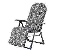 KADAX Fauteuil de Jardin avec Dossier réglable, Chaise de Relaxation en Acier revêtu par pulvérisation, Chaise Pliante avec capacité de Charge jusqu'à 110 kg, Chaise Longue (Gris Zigzag, M Ovale)