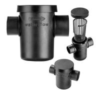 KADAX Filtre pour connecter le tuyau de descente à la citerne, filtre de tuyau de descente pour réservoir d'eau de pluie, filtre d'eau de pluie pour tonne à eau de pluie (filtre extérieur)