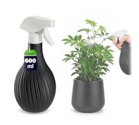 KADAX Flacon pulvérisateur d'eau en plastique de 600 ml avec récipient à billes, pulvérisateur d'eau vide pour nettoyage de la maison, jardin, coiffeur, plantes et fleurs (anthracite)