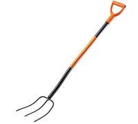 KADAX Fourche à bêcher en Acier, Fourche Longue de 135 cm, Fourche à Foin, Fourche à bêcher pour bêcher, Fourche de Jardin Ergonomique, Fourche à fumier, Fourche avec poignée en D, Fourche de Jardin