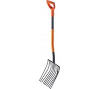 KADAX Fourche à pommes de terre à long manche, fourche à cailloux en acier robuste, fourche avec manche en D, fourche à bêcher