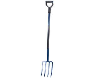 KADAX Fourche ŕ Foin - avec poignée en D - Fourchette ŕ fumier avec tęte en Acier de qualité supérieure - Fourche Ergonomique pour Jardin, Fourche, bęche, Mauvaises Herbes, (Manche en métal)