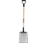 KADAX Fourchette ŕ Pommes de Terre en Acier avec poignée en D - Fourche avec Manche en Bois - Râteau, Fourchette ŕ Foin,Fourchette ŕ Pommes de Terre (10 Dents, Noir)
