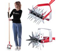 KADAX Cultivateur "Berget", fraise de jardin, scarificateur pour jardin avec manche en bois, 13 cm