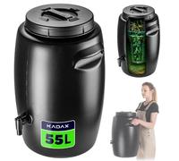 KADAX Fût d'engrais en plastique, réservoir d'engrais, 55 l, noir