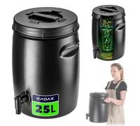KADAX Fût pour la fabrication engrais organique, réservoir en plastique, réservoir d'engrais pour la fabrication de jugulaire (noir, 25 l)