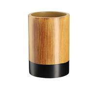 KADAX Gobelet de salle de bain, 350 ml, en polyrésine avec motif bois, 7,5 x 11 cm, porte-brosse à dents pour salle de bain et WC, gobelet hygiénique (bois noir)