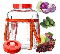 KADAX Grand Bocal de Fermentation en Verre avec Couvercle, Contenant Spacieux pour la Préservation des Aliments et Le Stockage du Vin (18L)