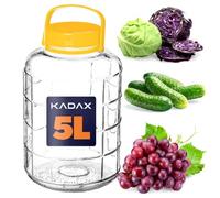 KADAX Grand Bocal de Fermentation en Verre, Récipient de Conservation avec Couvercle Hermétique, Idéal pour la Préparation de Cornichons et Choucroute (5 L)