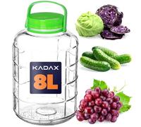 KADAX Grand Bocal de Fermentation en Verre, Récipient de Conservation avec Couvercle Hermétique, Idéal pour la Préparation de Cornichons et Choucroute (8 L)