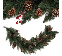 KADAX Guirlande de pin, guirlande décorative, guirlande de sapin de 115 cm de long avec pommes de pin, guirlande de Noël artificielle en film PVC, décoration de Noël (Dasher)