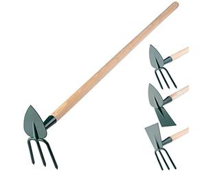 KADAX Hachoir de Jardin Double Motobineuse de Jardin pour Aérer Soulager et Jeter du Sol, Accessoires de Jardin en Métal Désherbeur pour Repousser Les Mauvaises Herbes groß, 3 Zinken -