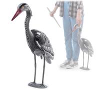 KADAX Héron gris, répulsif en plastique pour héron debout, protection contre les hérons, effrayeur d'oiseaux, défense des oiseaux pour jardin, étang (70 cm) K5313