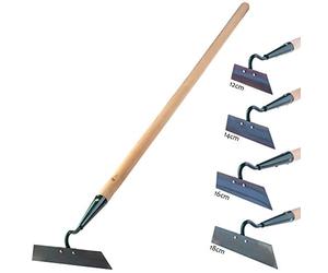 KADAX Houe Serfouette de Jardin pour Aérer et Désherber Le Sol pour Jardin Feuille en Métal Accessoire de Jardin Herbeuse pour Enlever les mauvaises herbes Cultivateur (Largeur de Travail 18cm, avec