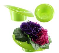 KADAX Ikebana en Plastique, Vase Ikebana, Pot de Fleurs, Coupe à Fleurs, Porte-Fleurs Japonais pour tournesols, Vase de Fleurs Ikebana, Arrangements Floraux (⌀ 9cm, incliné, Vert)