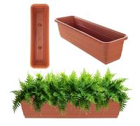 KADAX Jardinière 60 cm, rouge brique - Pot de balcon en plastique, jardinière résistante aux intempéries, pot de fleurs, casier pour balcon pour fleurs, herbes et plantes