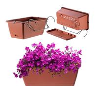 KADAX Jardinière de 40 cm en plastique - Terracotta - Résistante aux intempéries et robuste - Idéale pour balcon, terrasse et rebord de fenêtre