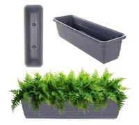KADAX Jardinière de 60 cm - Anthracite - Pot de balcon en plastique résistant aux intempéries - Pot de fleurs pour fleurs, herbes et plantes