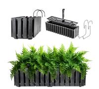 KADAX Jardinière de Balcon 60 cm - Pot de Fleurs en Plastique Aspect Lattes, Style Maison de Campagne, avec Bouchon - Anthracite