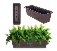KADAX Jardinière de balcon en plastique résistant aux intempéries, jardinière de balustrade pour la culture de fleurs, d'herbes et de plantes, moka, 50 cm, K9979