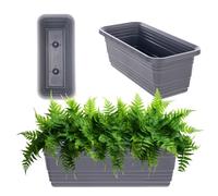 KADAX Jardinière de balcon en plastique résistant aux intempéries, jardinière de balustrade pour la culture de fleurs, d'herbes et de plantes (anthracite, 40 cm), K9974
