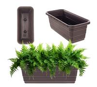 KADAX Jardinière de balcon en plastique résistant aux intempéries, jardinière de balustrade pour la culture de fleurs, d'herbes et de plantes, moka, 40 cm, K9978